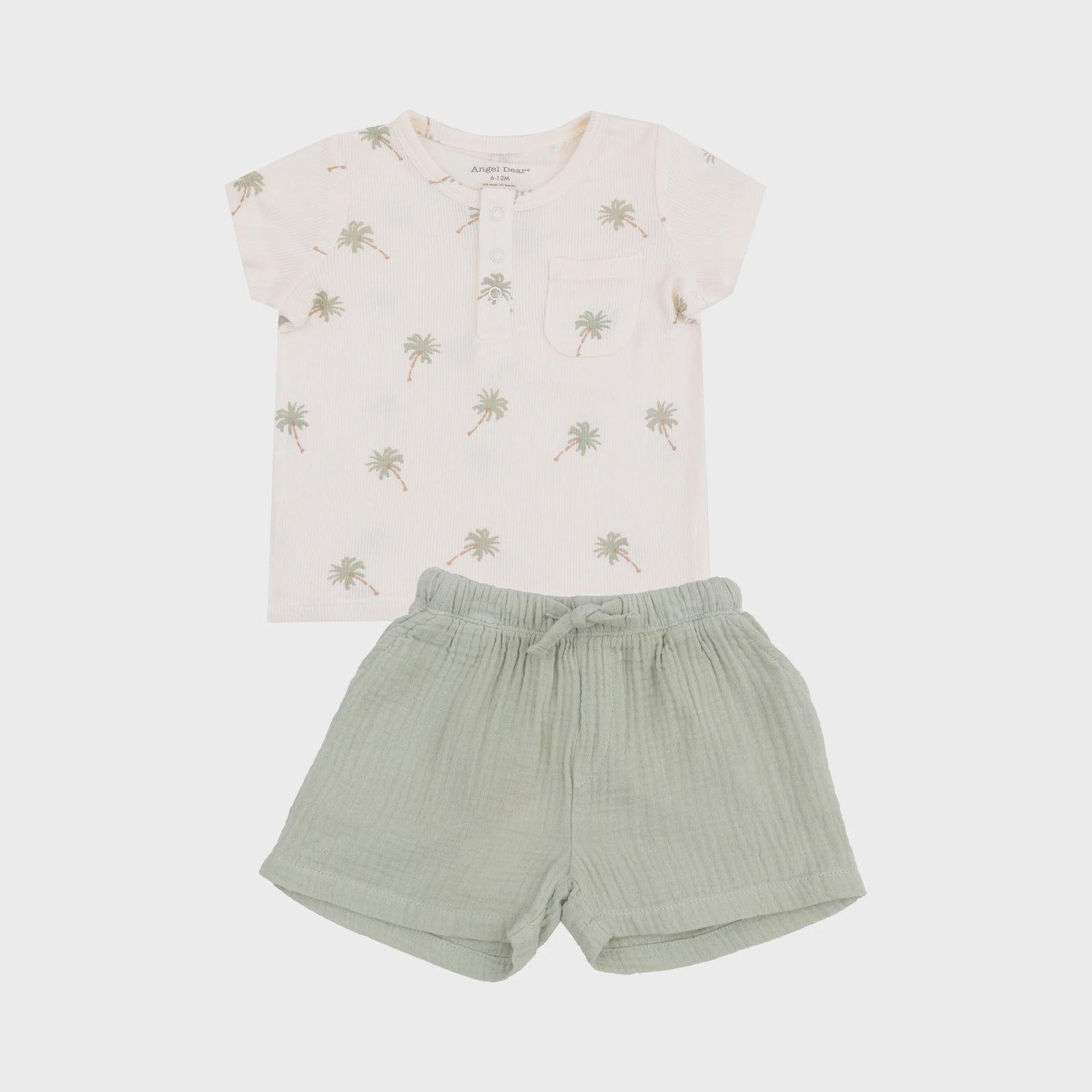 Palm Trees Henley w/ Pocket Short + MuslinShort