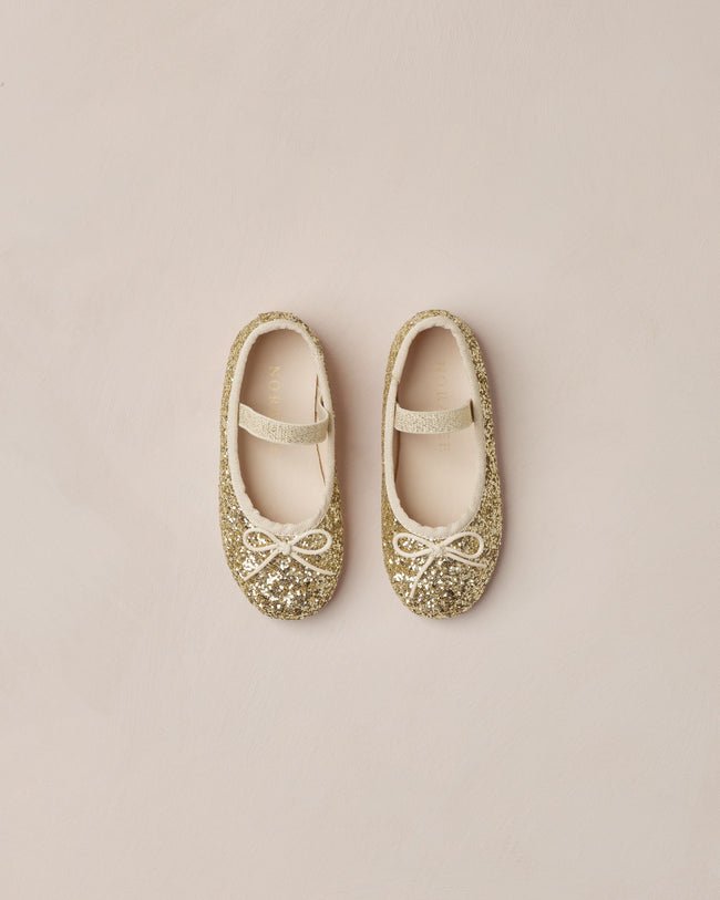 Ballet Flats - Gold Sparkle