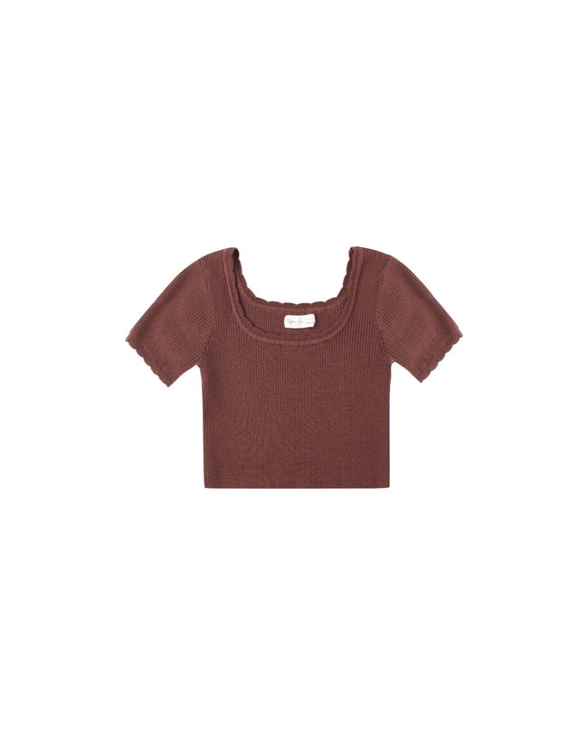 Scallop Tee - Burgundy