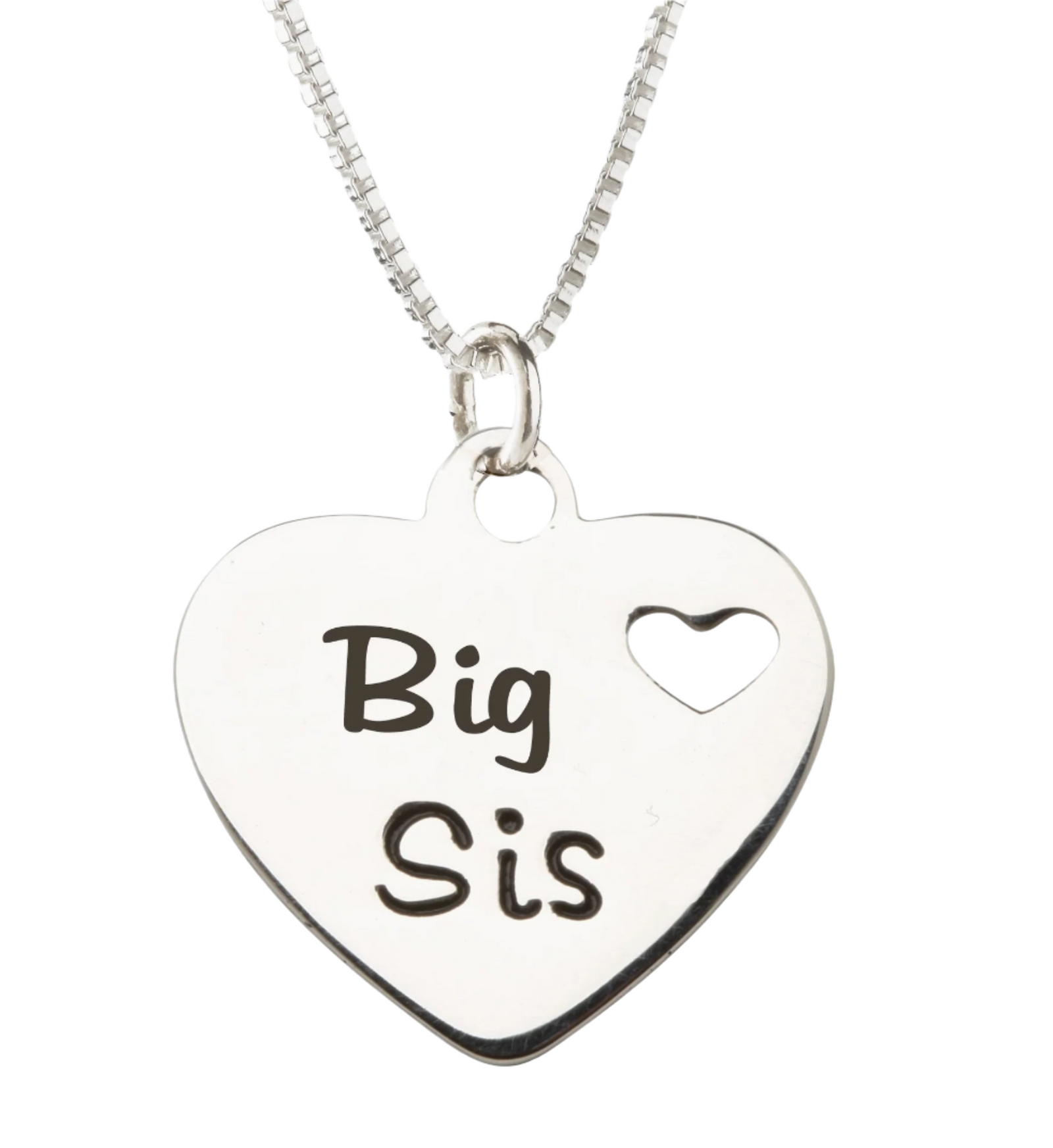 Sterling Silver Big Sis Heart Necklace