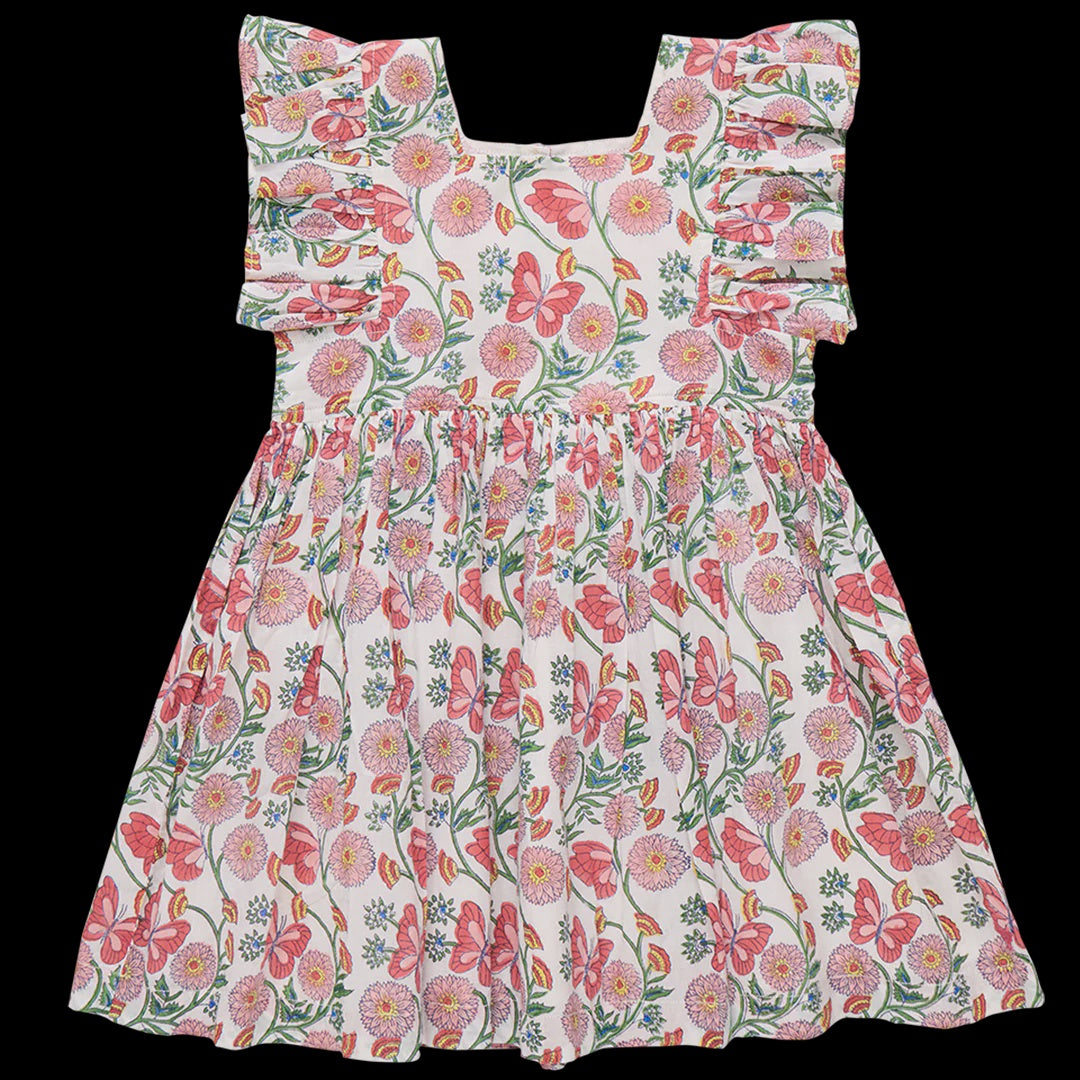 Girls Elsie Dress - Butterfly Vines
