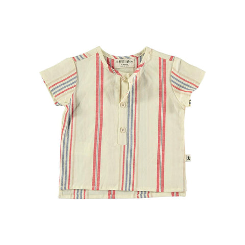 Coral Striped Woven Shirt