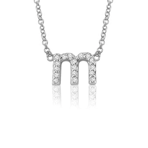 Petite 14K Gold & Diamond Lower Case Initial Necklace