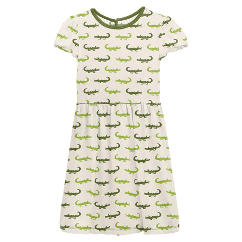 Print Footie with 2 Way Zipper - Cedar Santa Dogs
