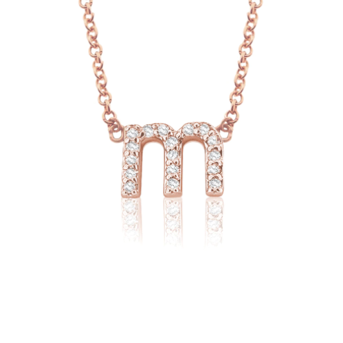 Petite 14K Gold & Diamond Lower Case Initial Necklace