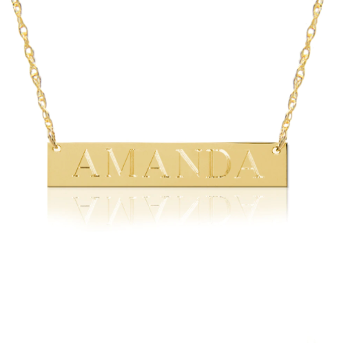 Block Bar Nameplate Necklace