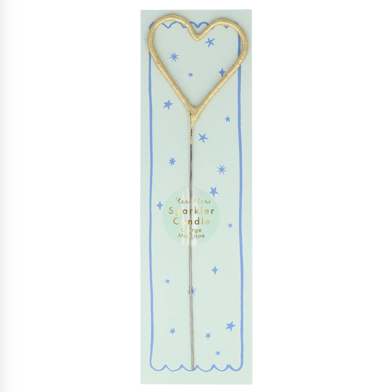 Gold Sparkler Heart Candle