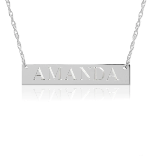 Block Bar Nameplate Necklace