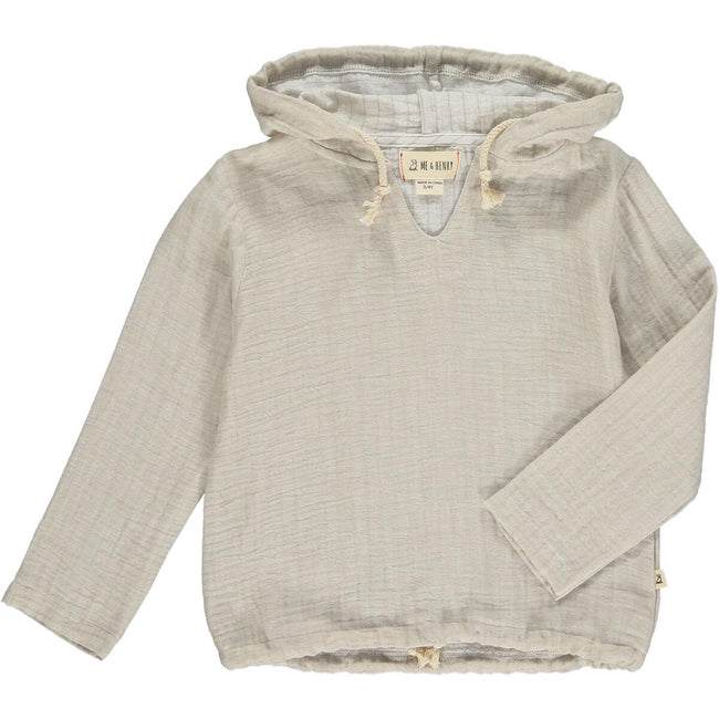 Stone Gauze Hooded Top