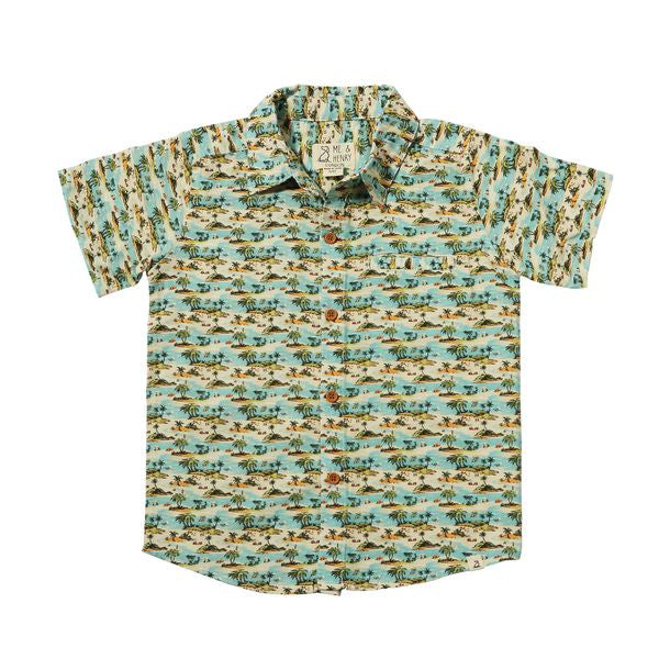 Maui Printed SS Shirt - Blue Islands