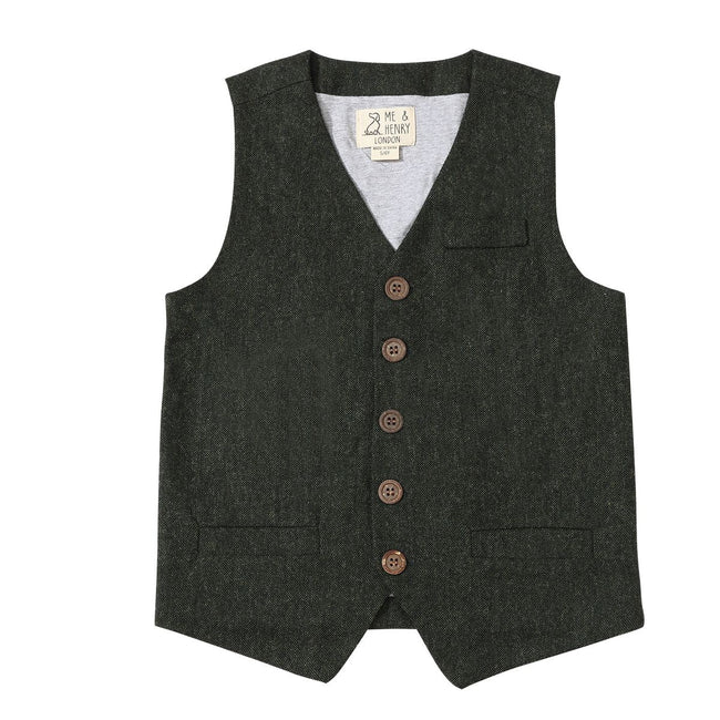 Victor Vest - Green Tweed