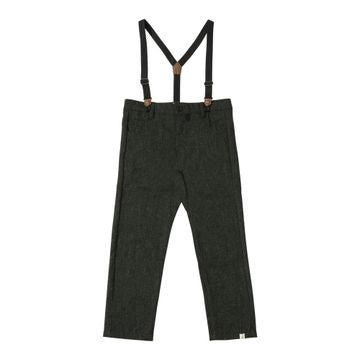 Marcus Pants w/Suspenders - Green Tweed