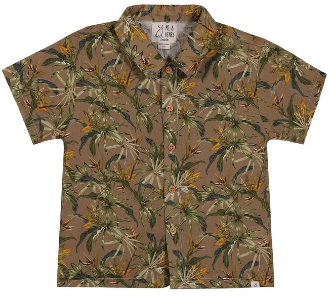 Beige Floral Button Shirt