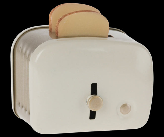 Toaster with bread, Miniature - Off white