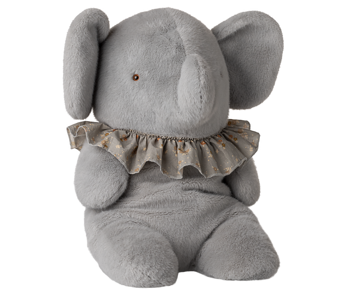 Elephant Plush, Big - Blue/Grey