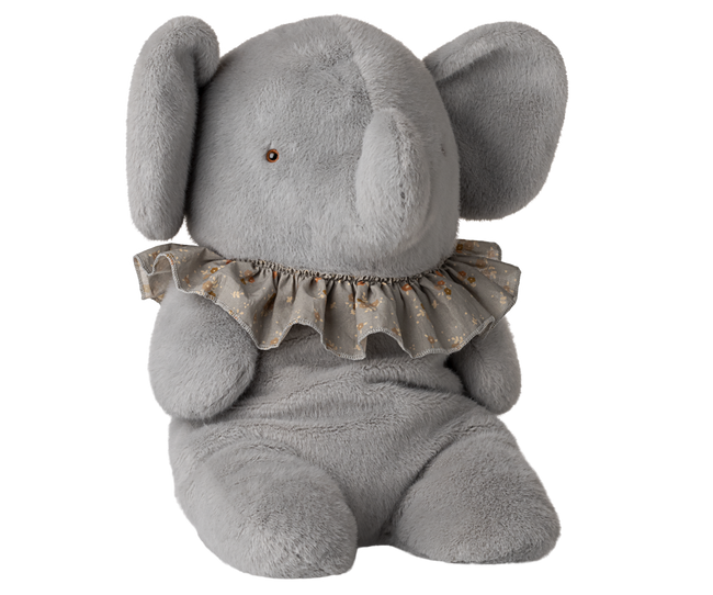 Elephant Plush, Big - Blue/Grey