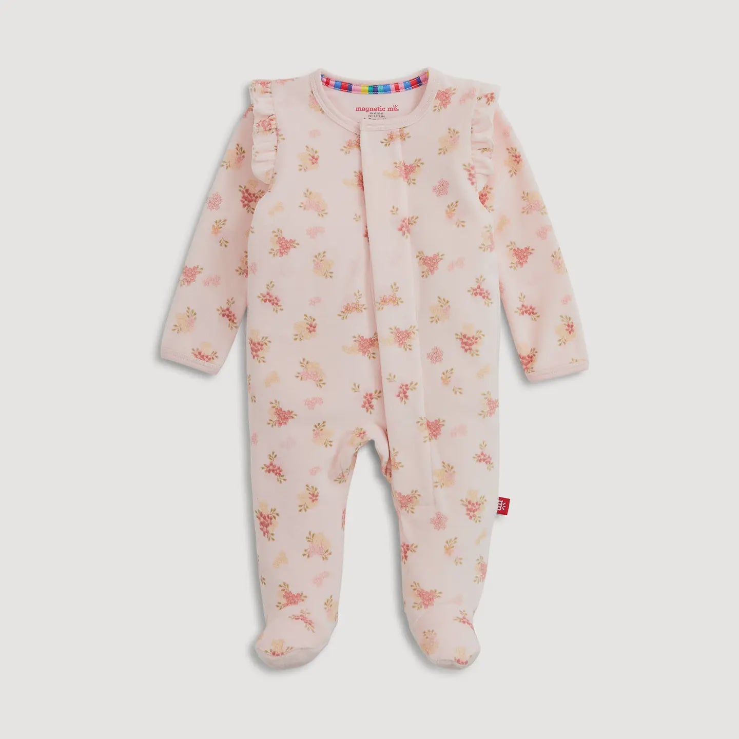 Floral Girls Velour Footie