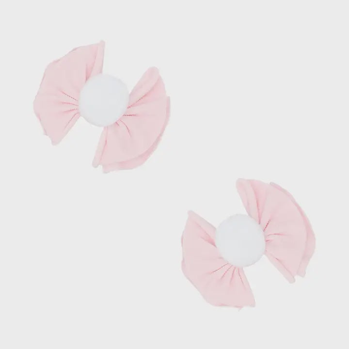 Fab Clips-  Pink/White Pom