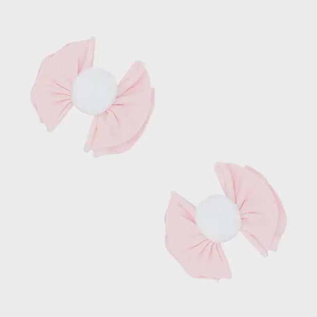 Fab Clips-  Pink/White Pom