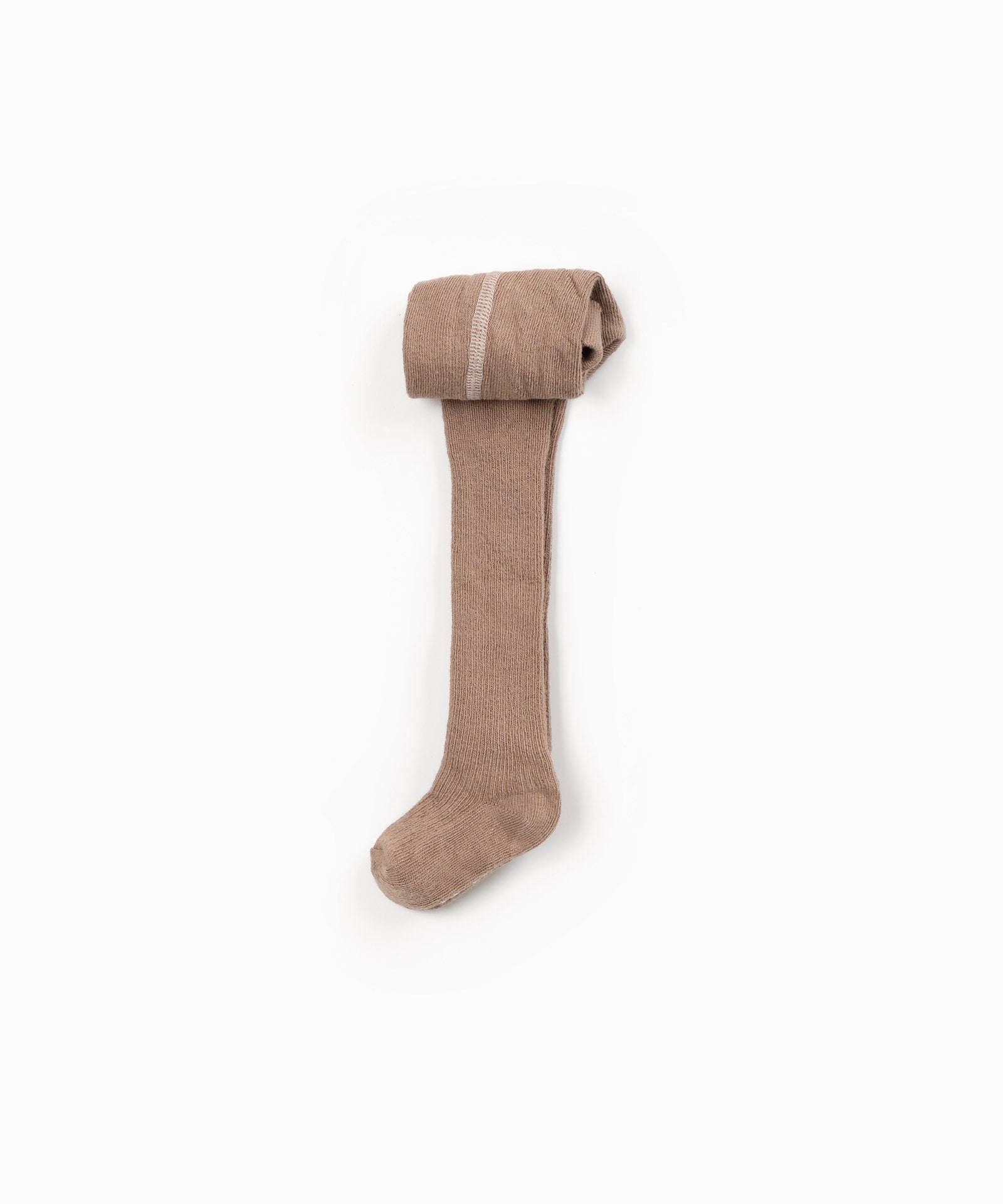 Ribbed Tights- Taupe