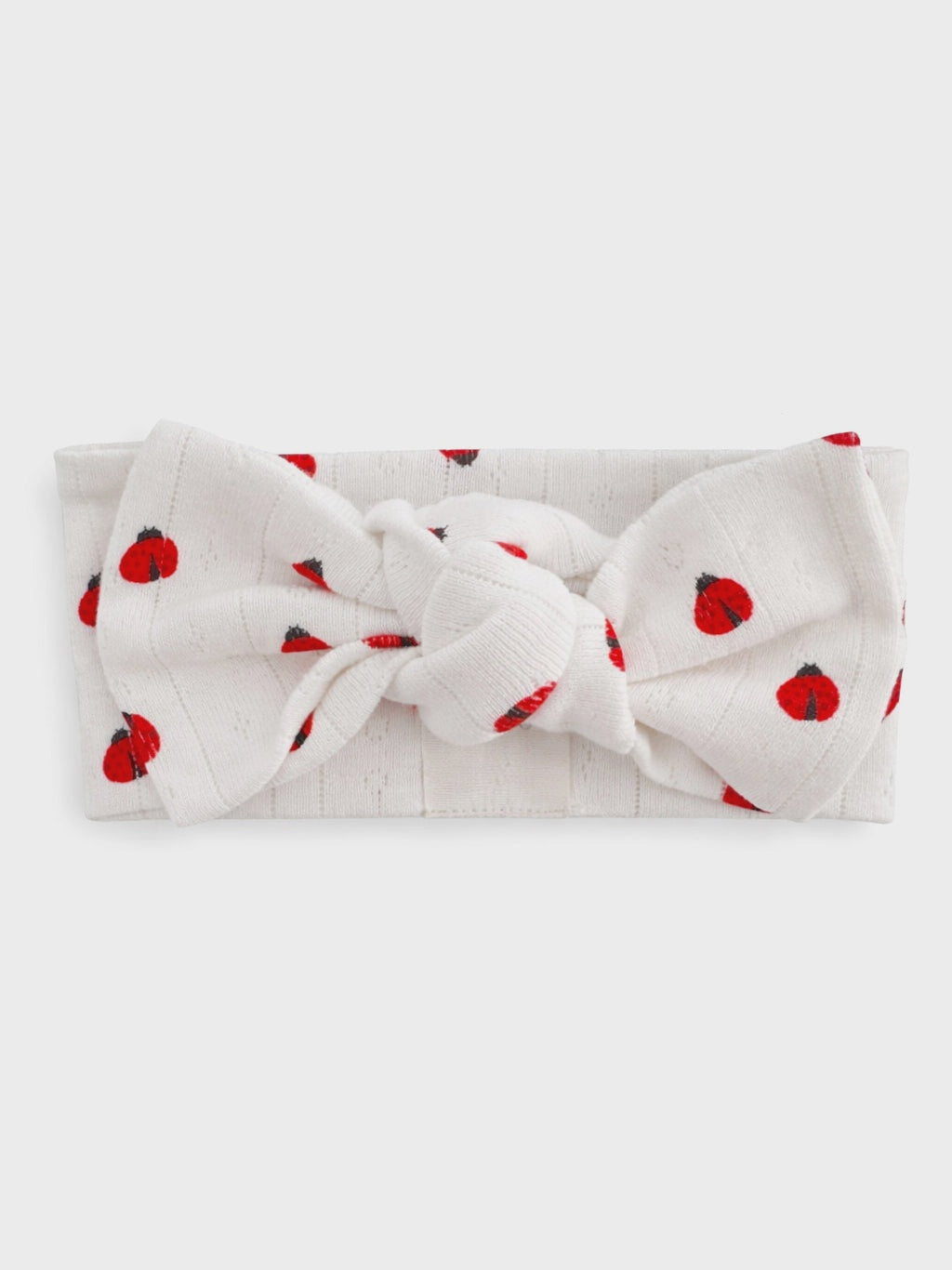 Ladybug / Organic Pointelle Bow 0-6M