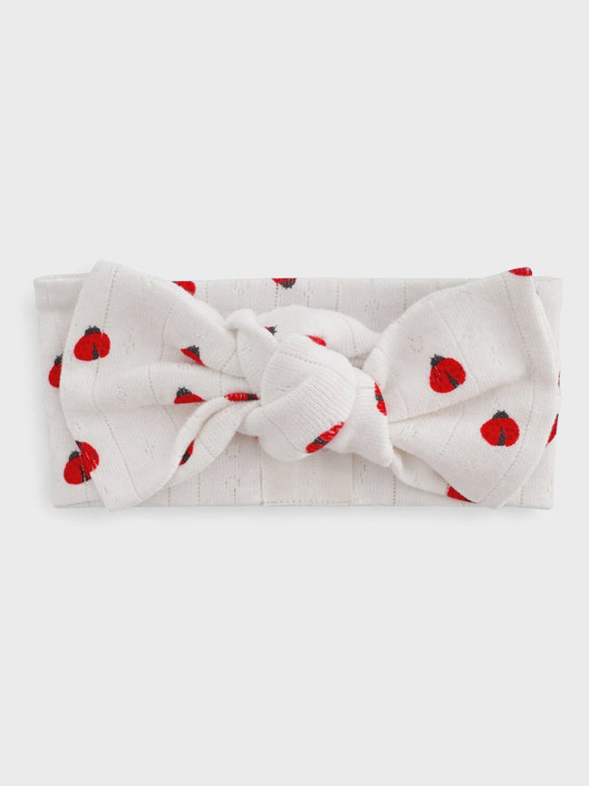 Ladybug / Organic Pointelle Bow 0-6M