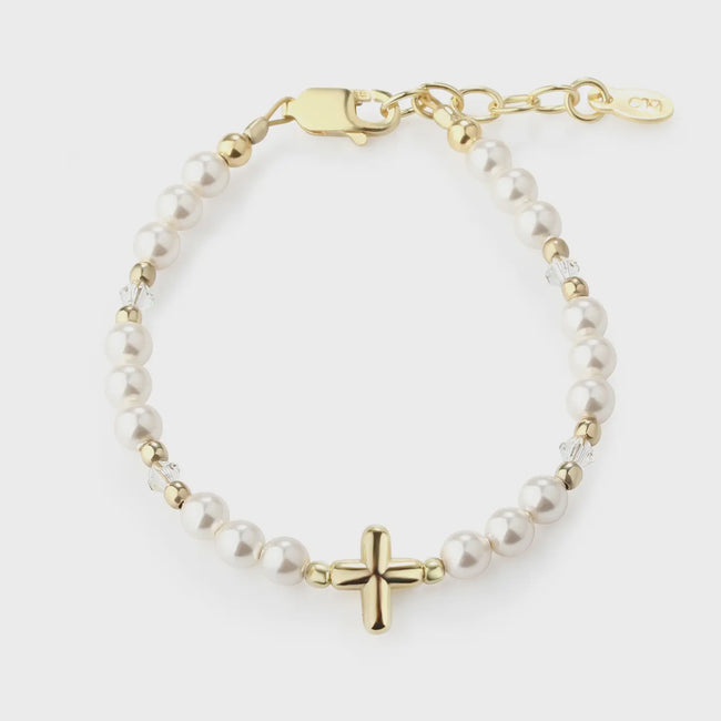 Eve 14K Gold-Plated Cross Bracelet