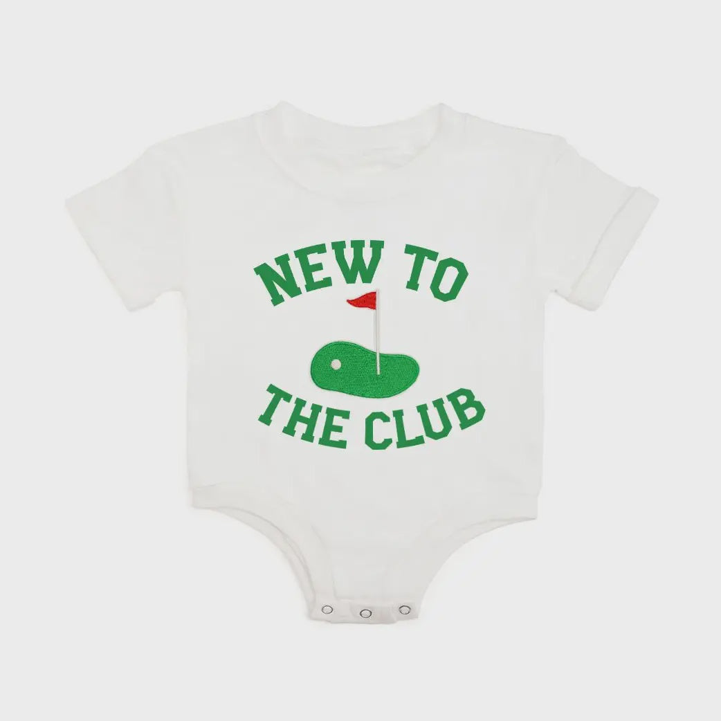 New To the Club Patch Short Sleeve Romper