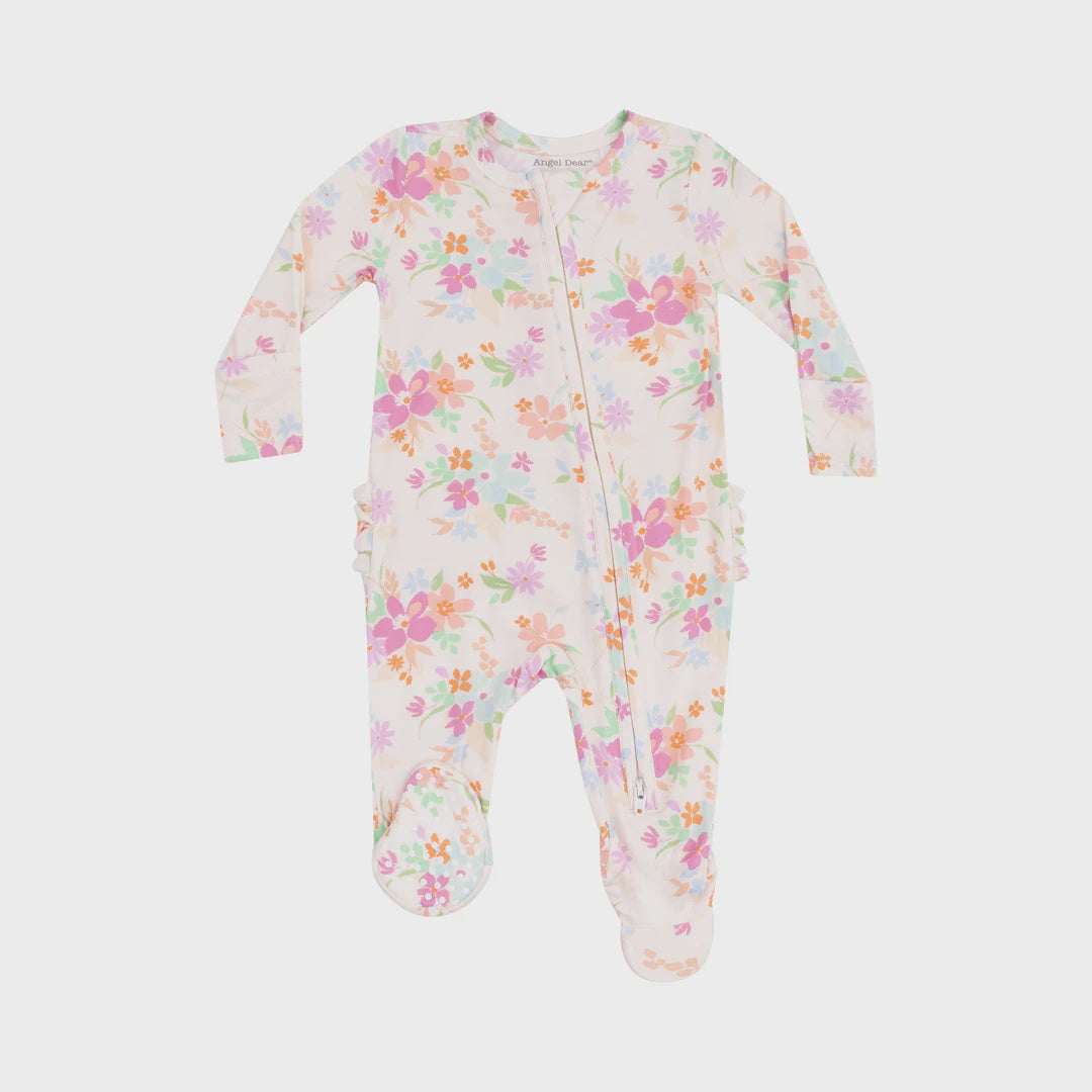 Pick a Posy Ruffle 2-Way Zipper Footie