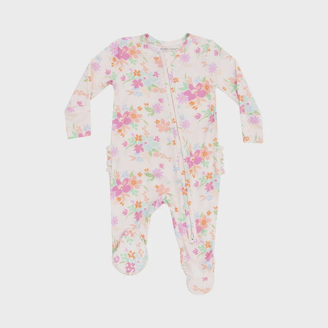 Pick a Posy Ruffle 2-Way Zipper Footie