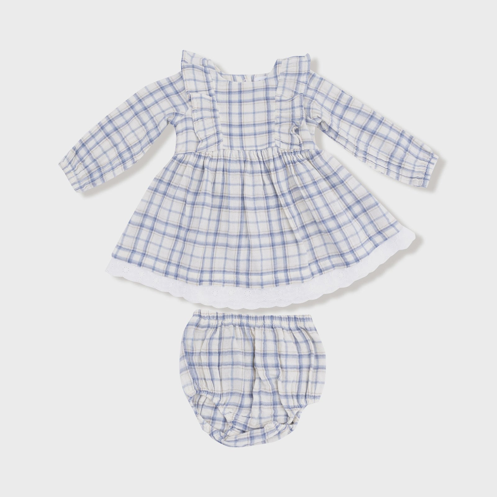 Long Sleeve Dress w/Eyelet Trim