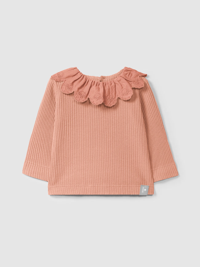 Ruffle Collar Shirt- Pink