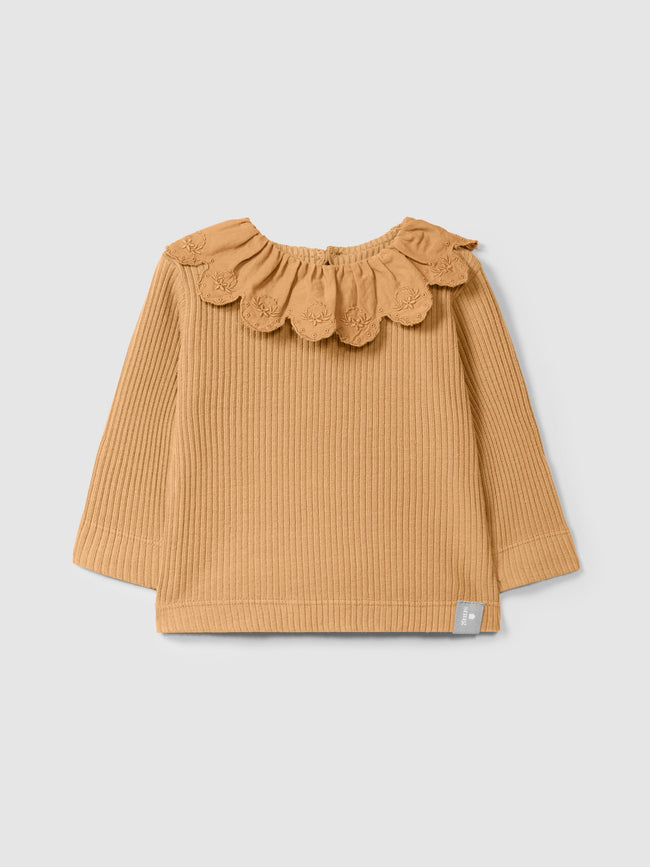 Ruffle Collar Shirt- Mustard