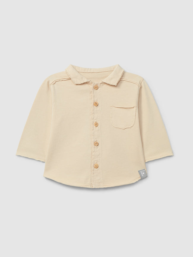 Button Up Polo - Cream