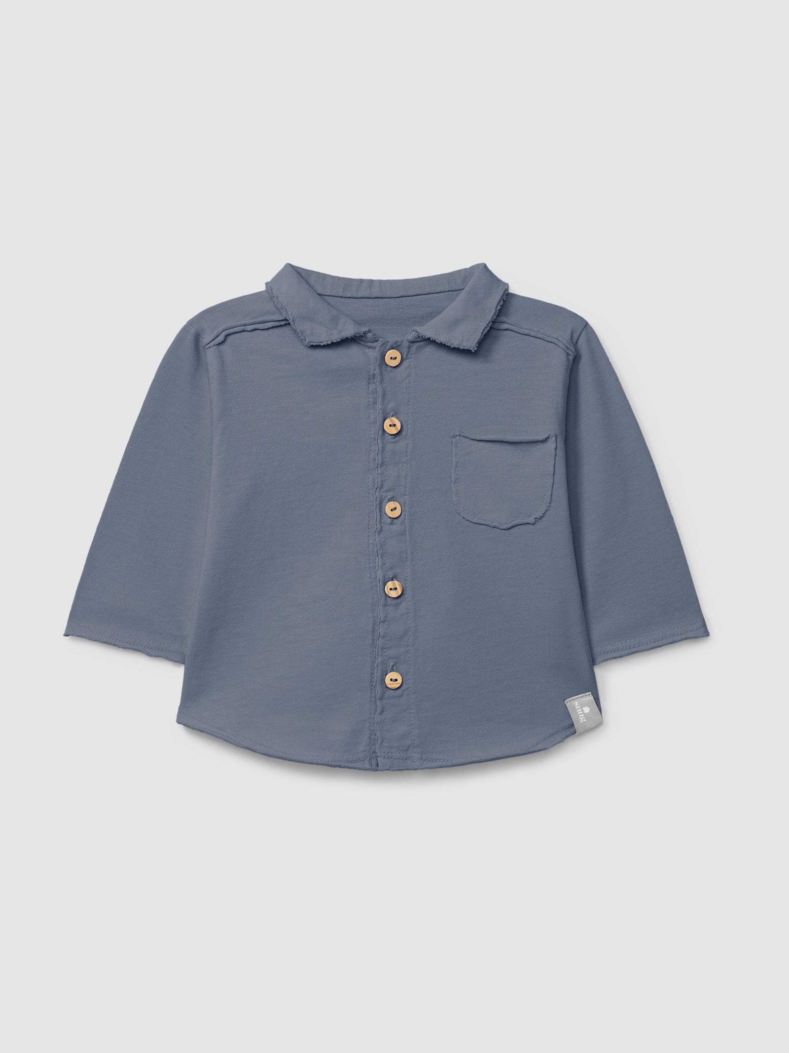 Button Up Polo- Blue