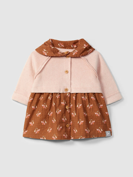 Two Tone Dress- Brown