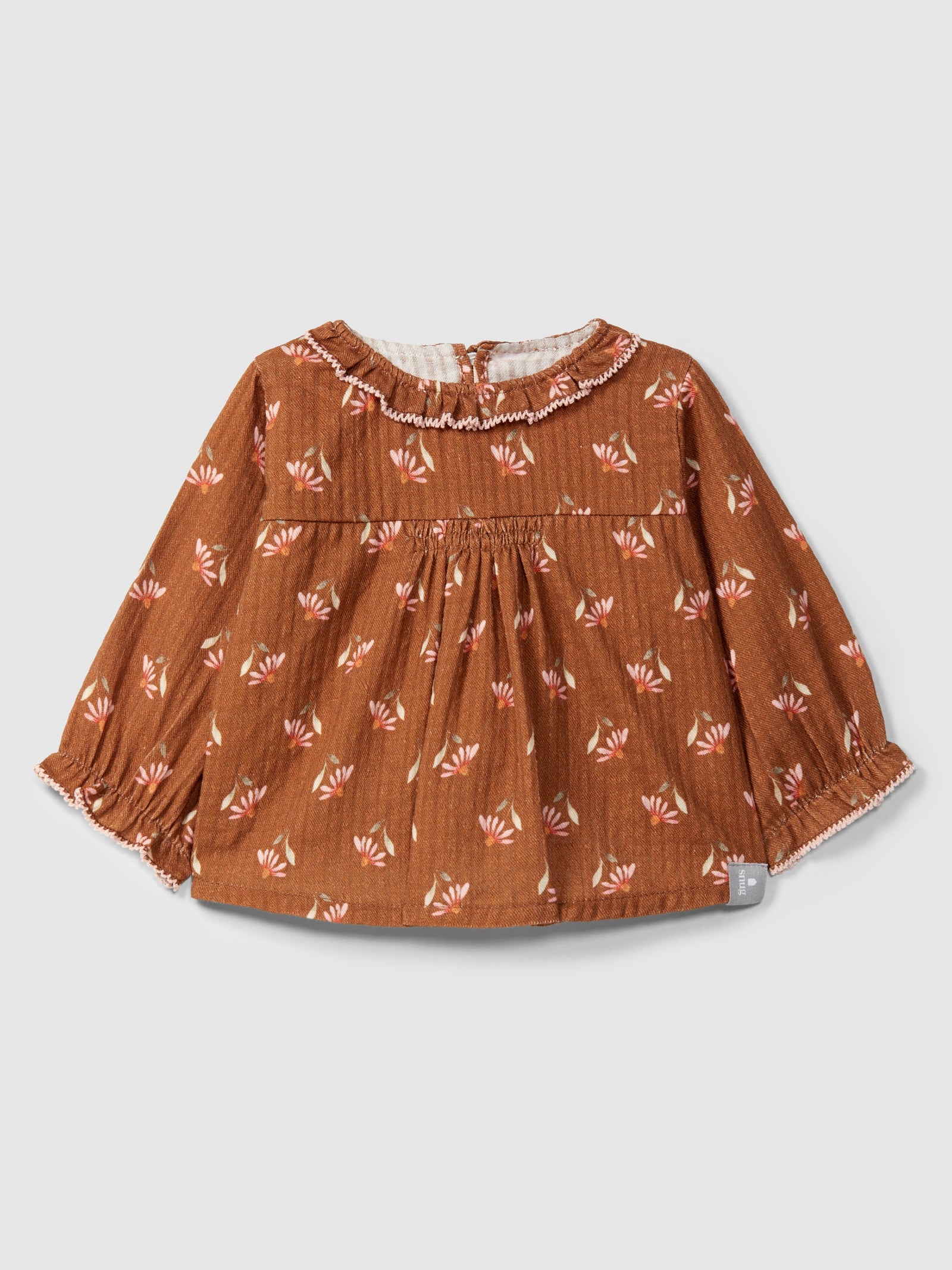 Brown Floral Blouse
