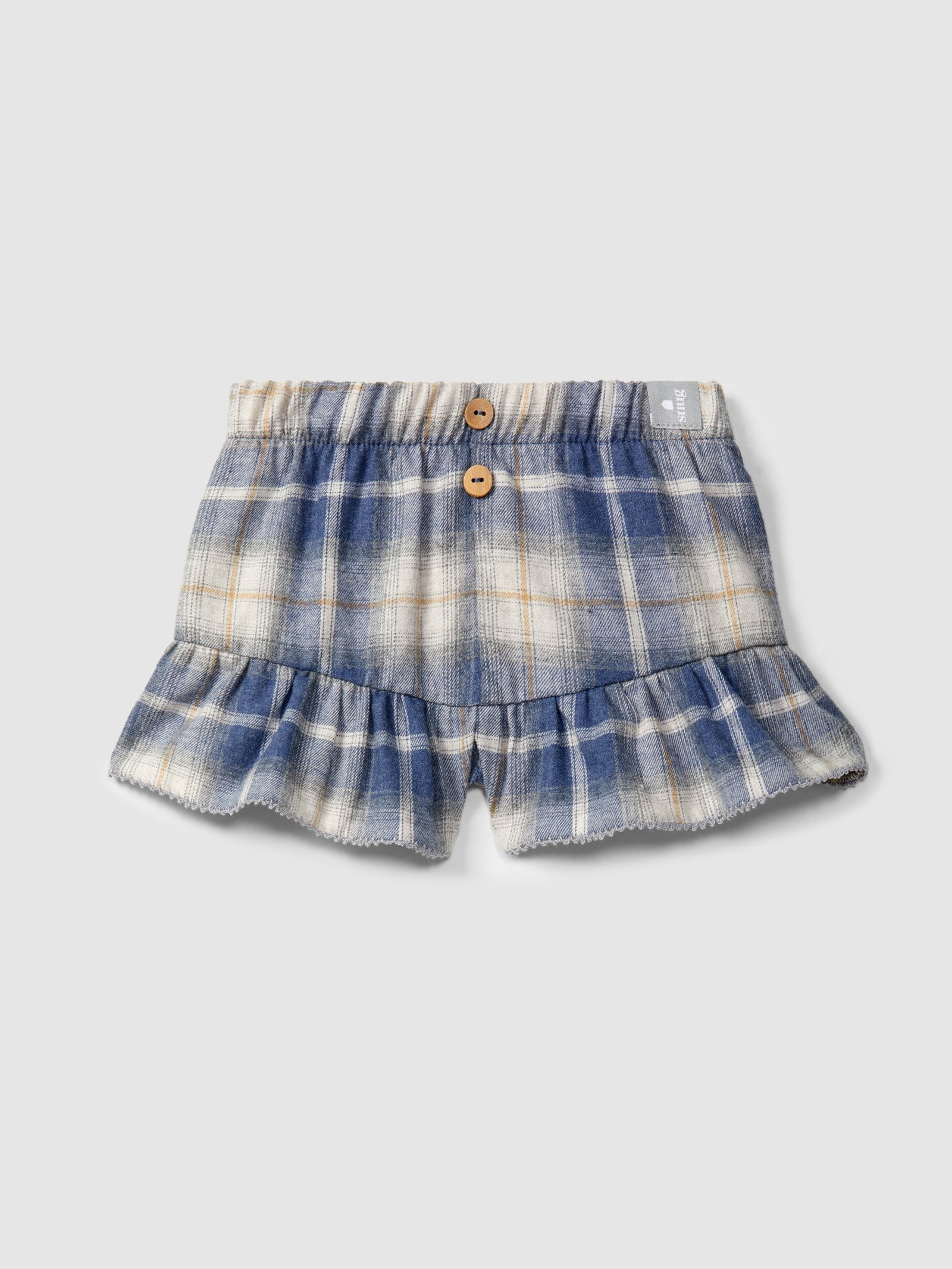 Plaid Ruffle Shorts- Blue