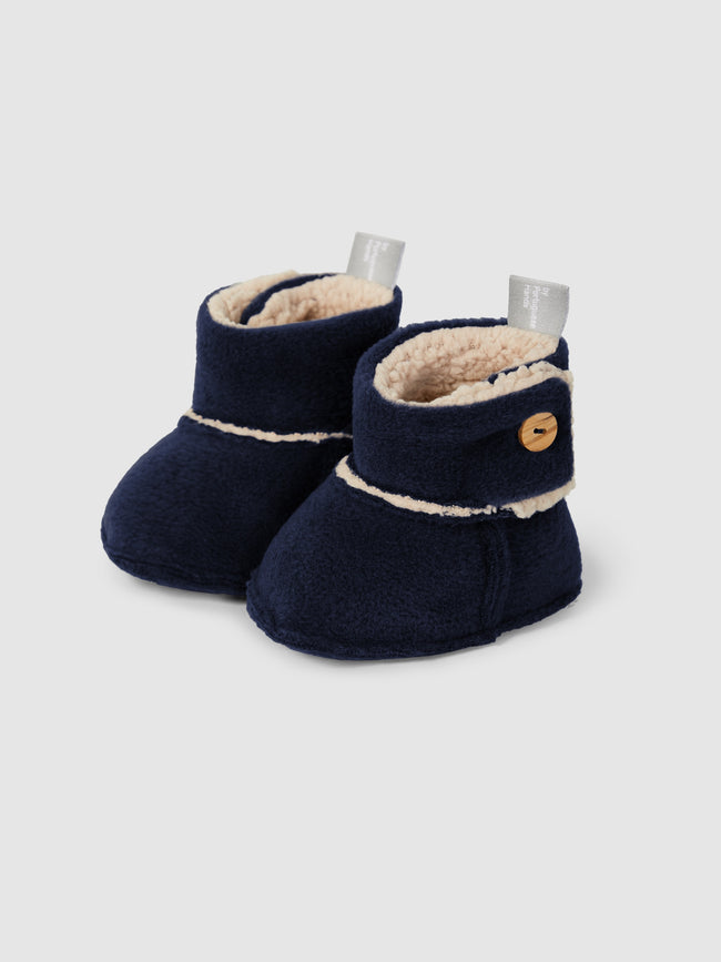 Fur Button Booties- Black