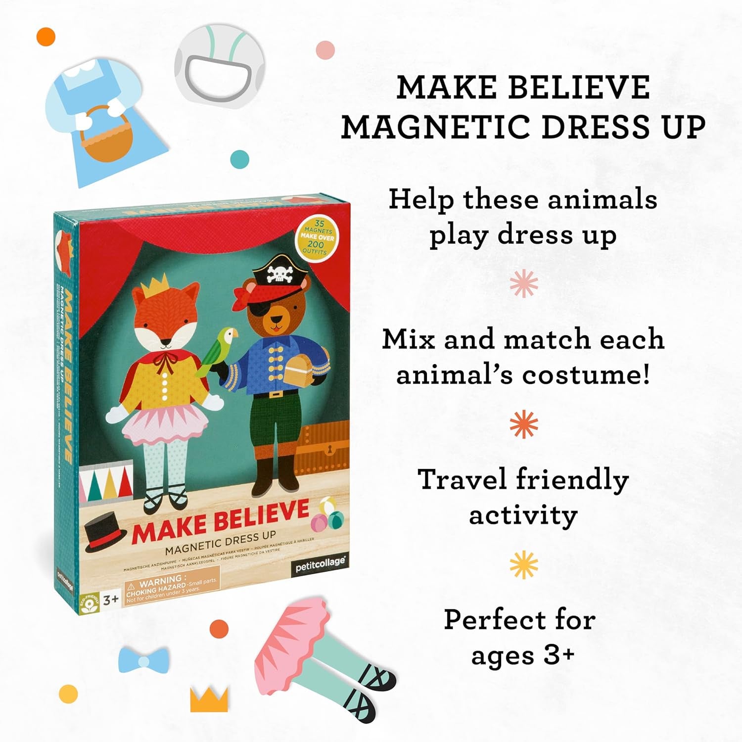 Magnetic Dress Up, Make-Believe Animal Costumes