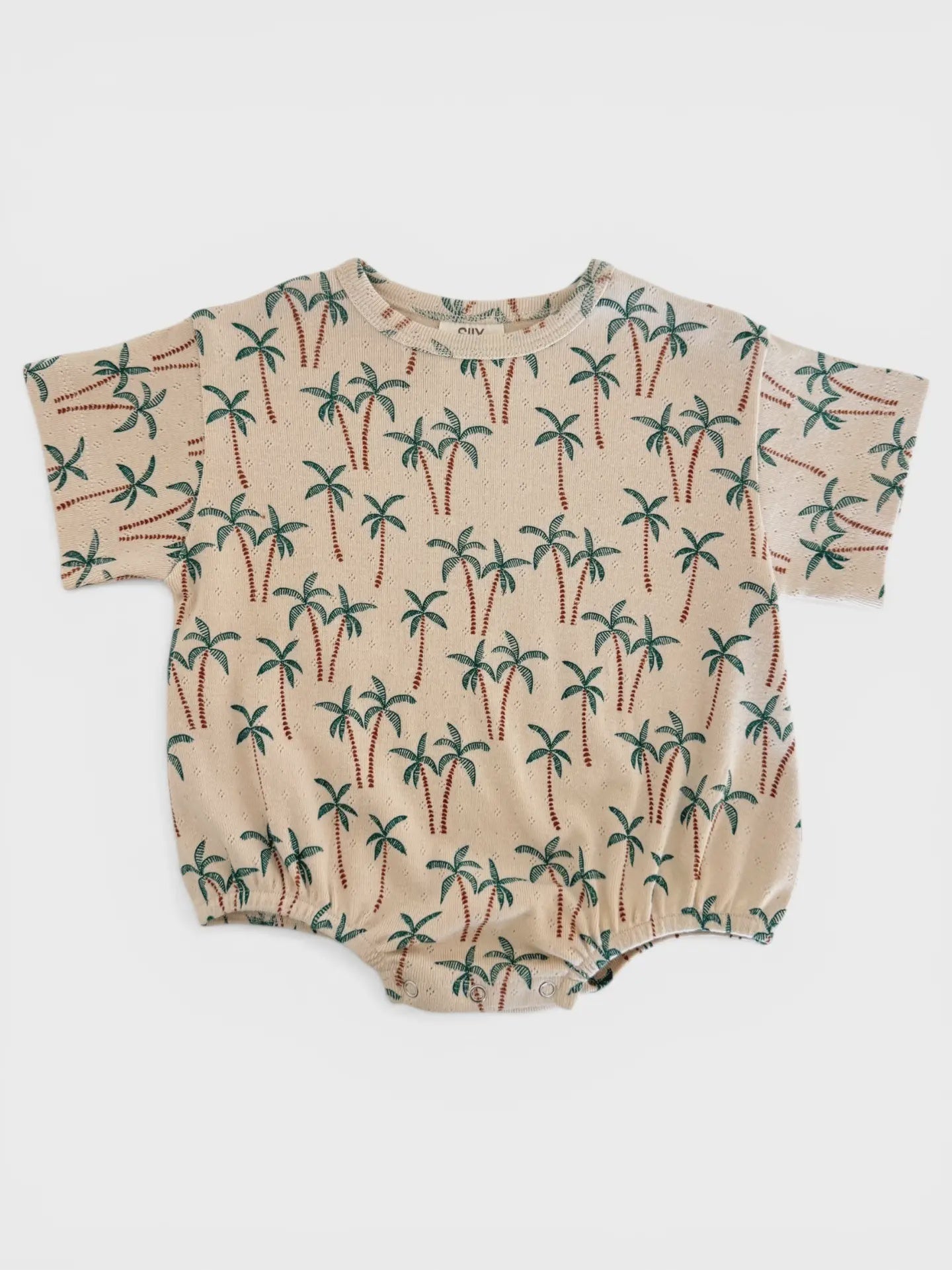 Palm Tree / Organic Pointelle T-Shirt Bubble