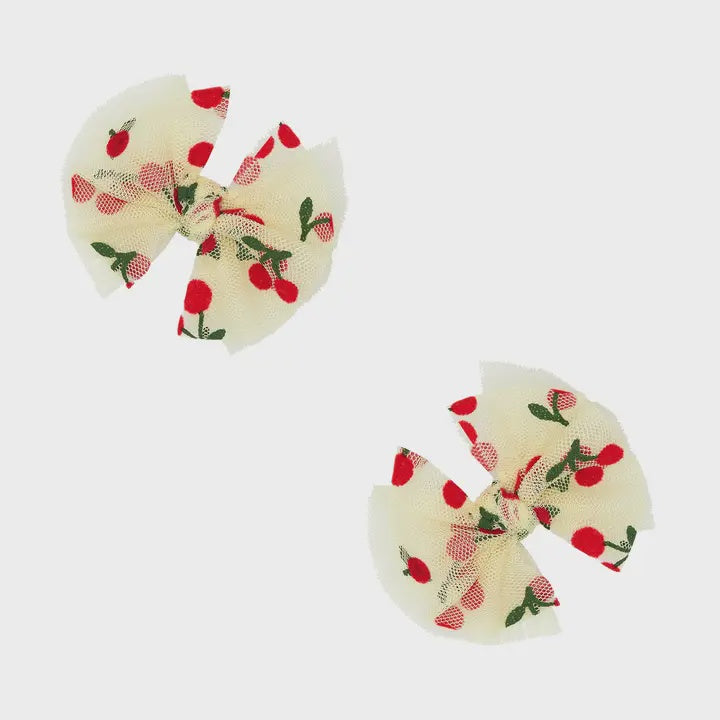 Tulle Baby Fab Clips - Yellow Cherries