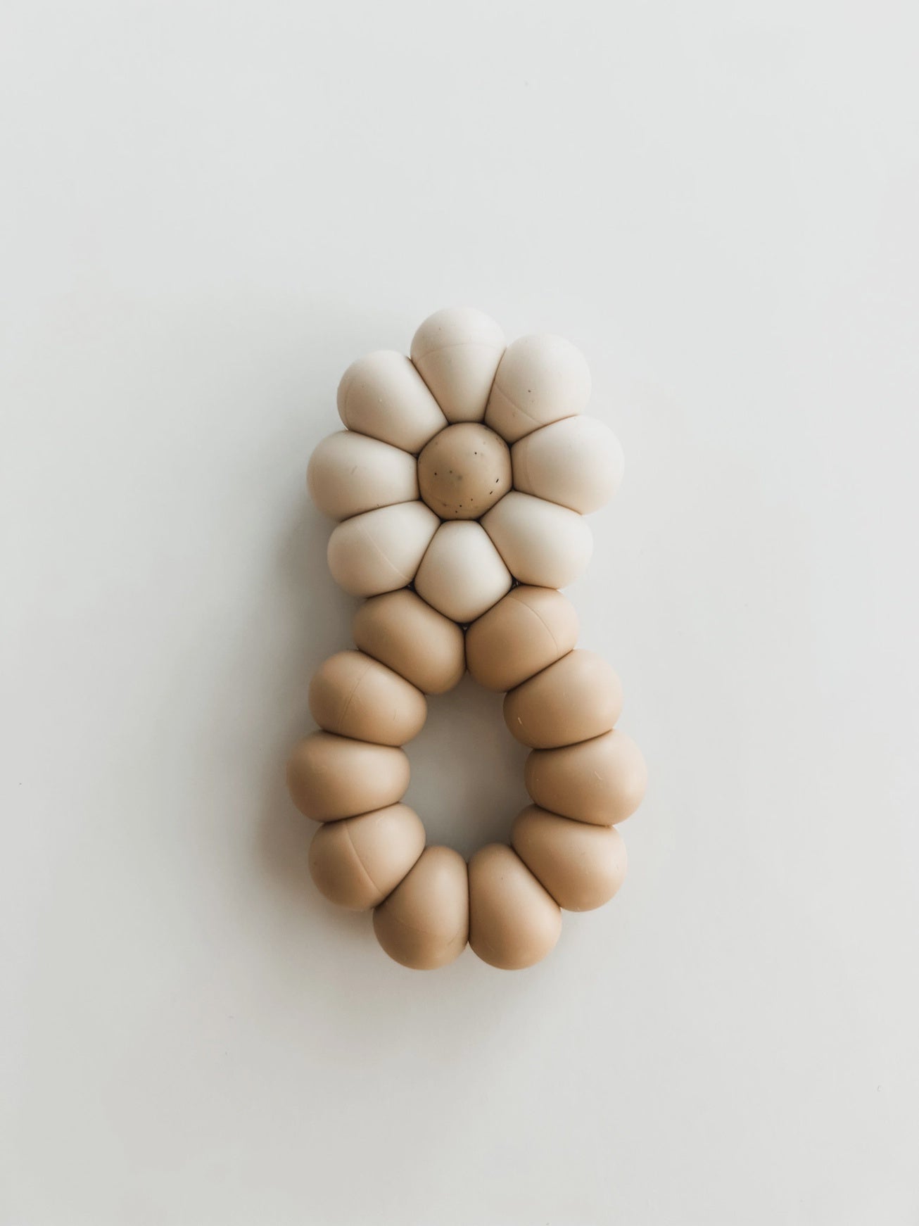 Tan Daisy Baby Teether Toy