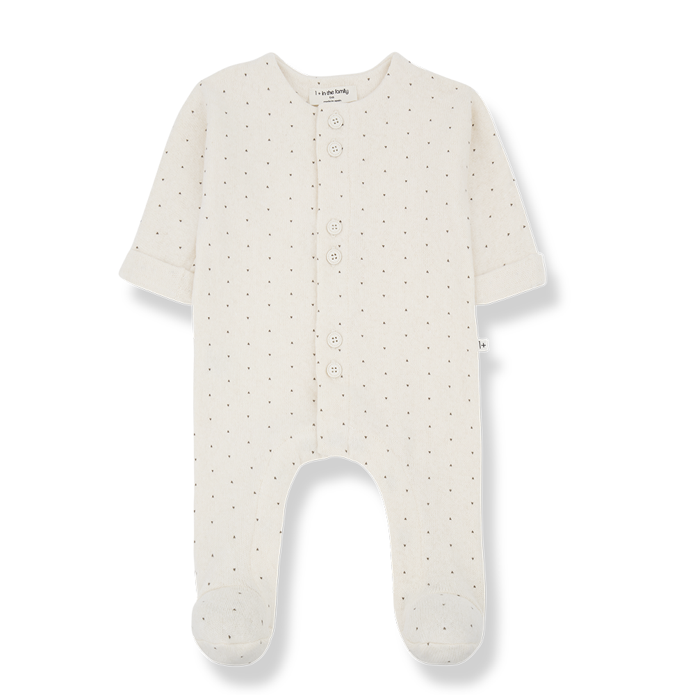 Adrien Jumpsuit with Feet - Ecru