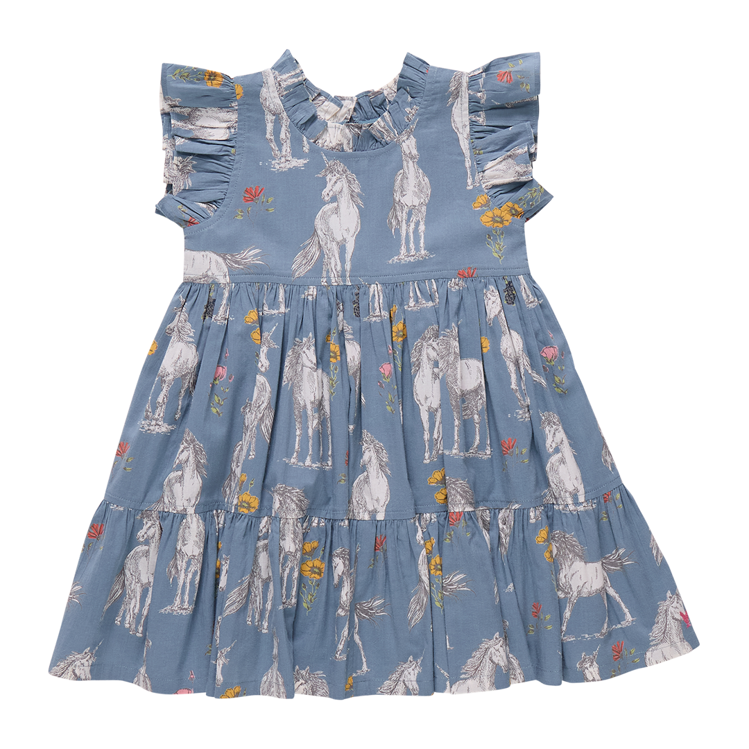 Girl's Jennifer Dress - Unicorn Field