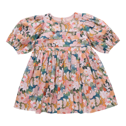 Girl's Adaline Dress - Multi Striped Bows