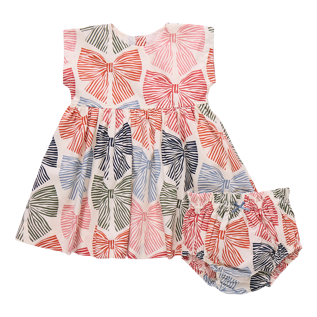 Baby Girls Adaline Dress Set - Multi Stripe Bows