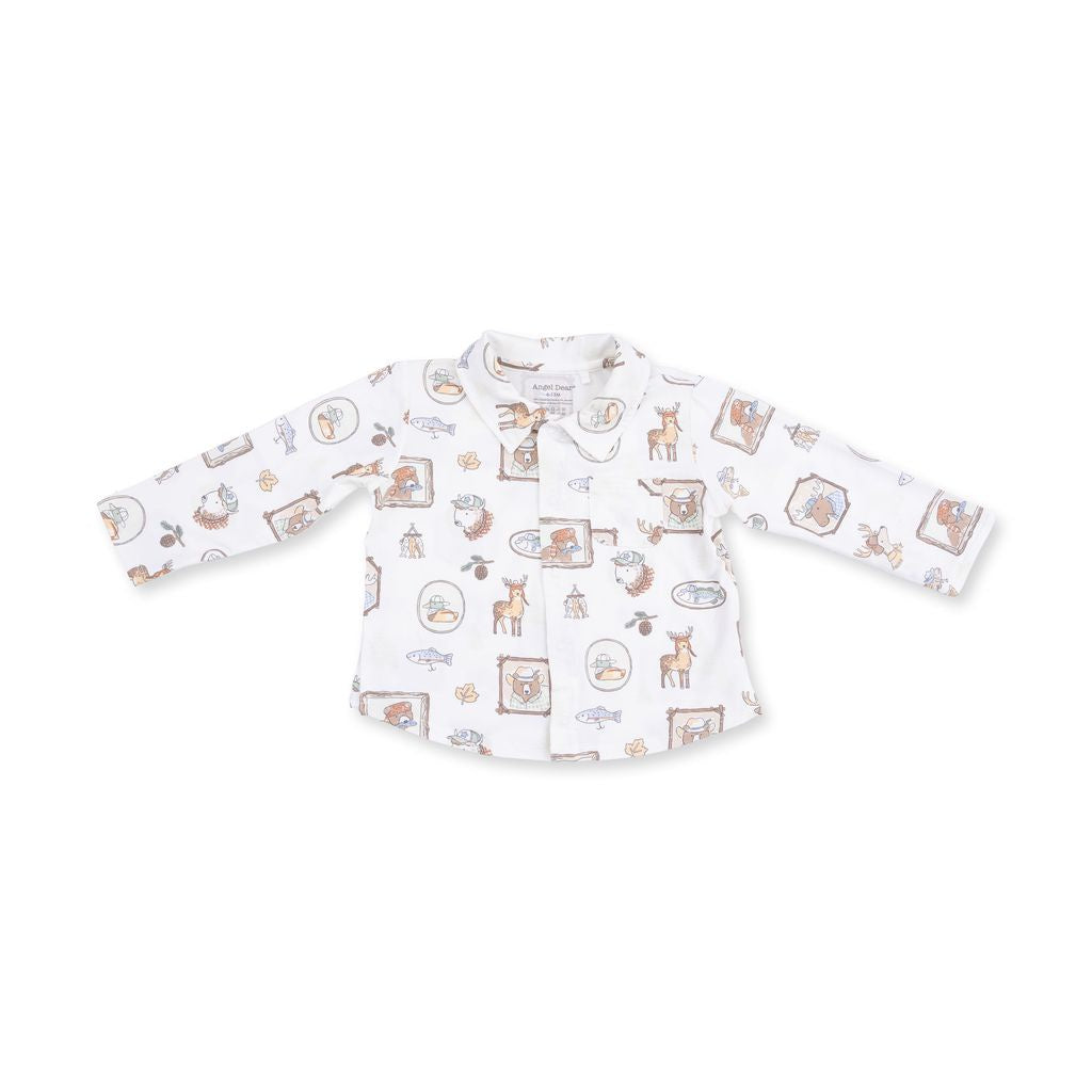 Long Sleeve Polo Button Up- Woodson's Family Cabin