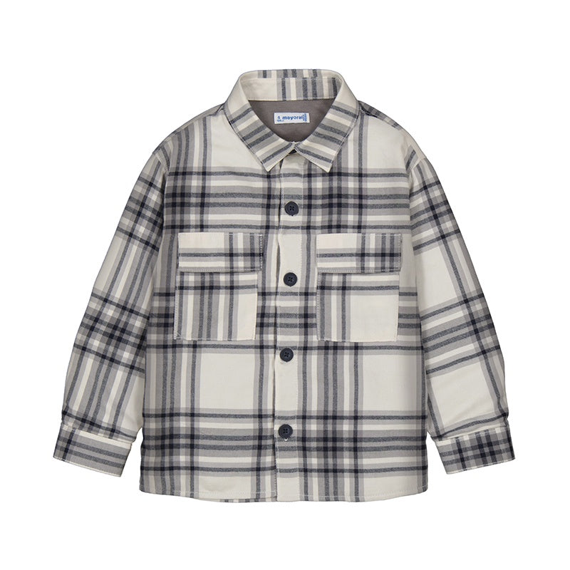 Checked Over Shirt - Grey