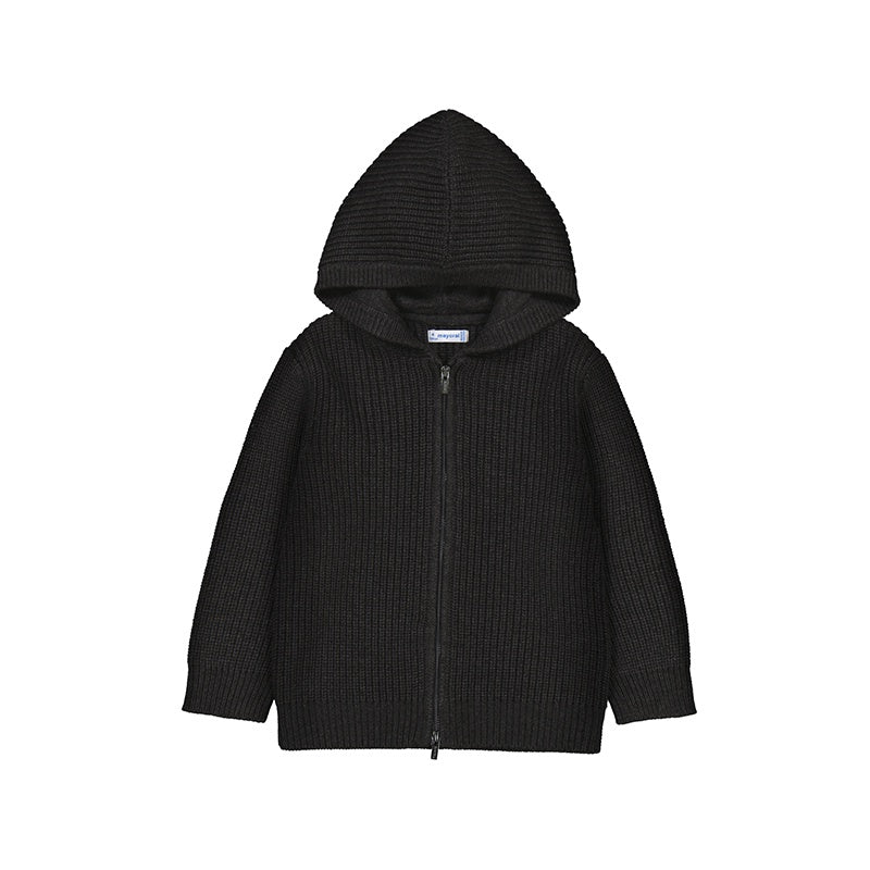 Knit Zip-Up Sweater with Hood